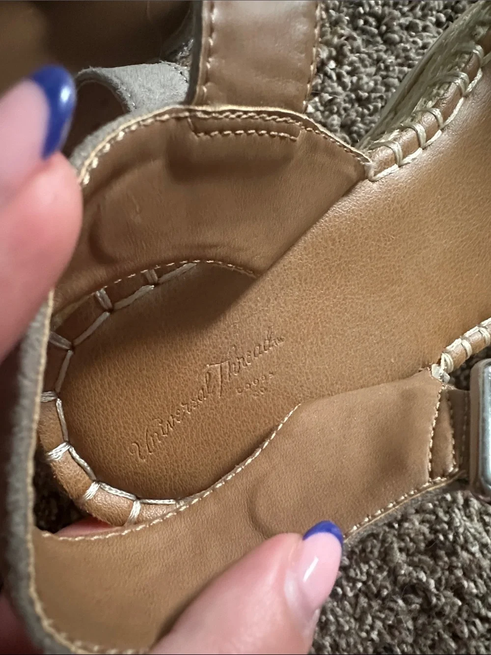 Universal Thread Taupe Suede Espadrille Wedge Sandals